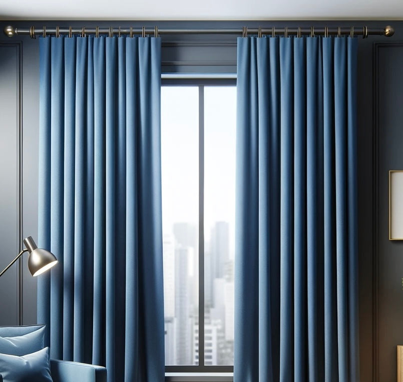 BLUE BLACKOUT CURTAIN