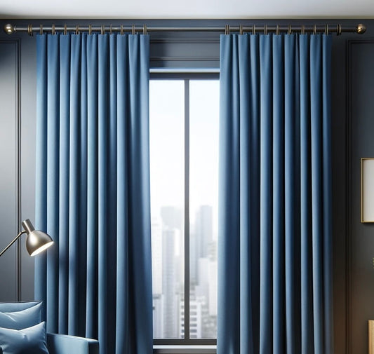 BLUE BLACKOUT CURTAIN