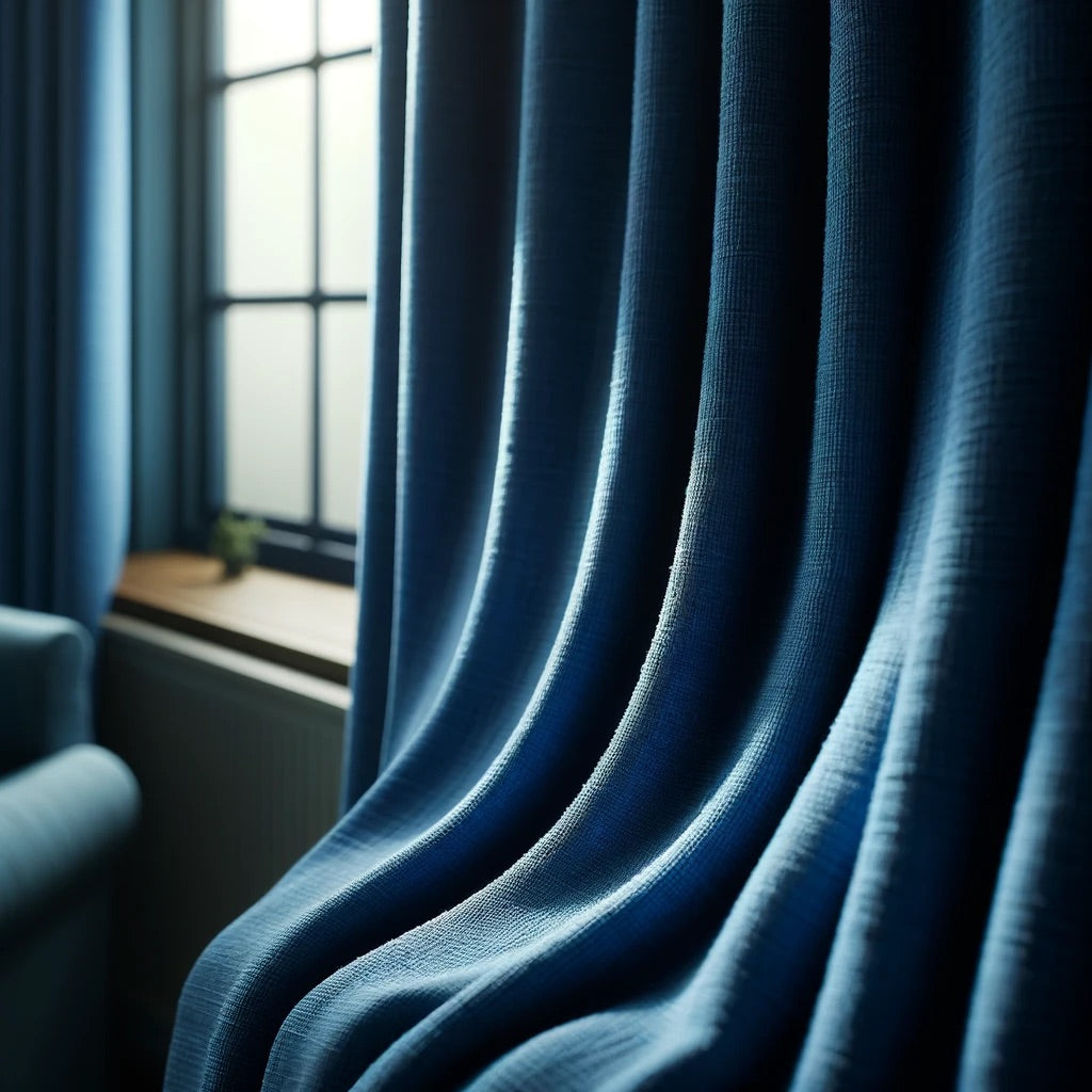 BLUE BLACKOUT CURTAIN